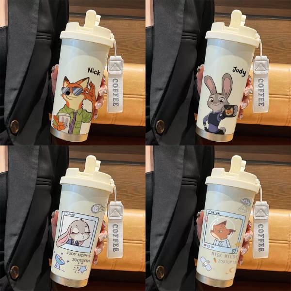 [ Set 2 Cái ] Bình Giữ Nhiệt Zootopia [ 520ml / Inox 316 ] - 20311