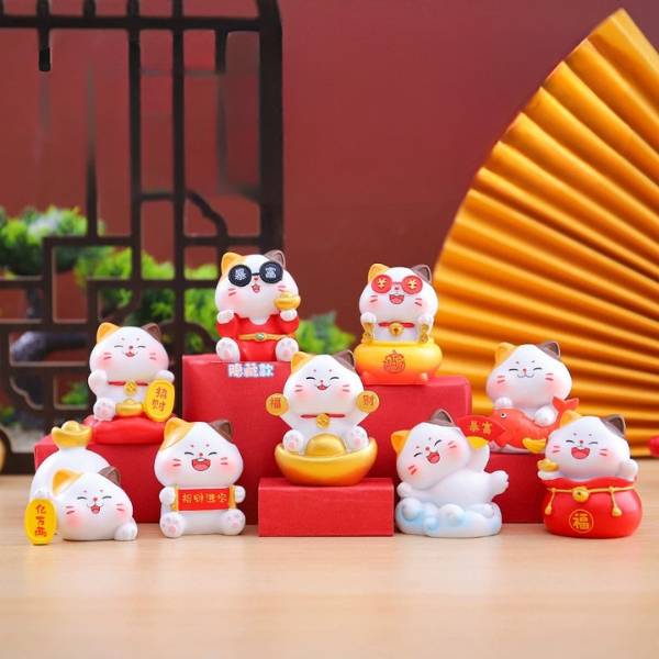 [ Hộp 8 Box ] Blind Box Tượng Trang Trí Mèo Thần Tài - 20359