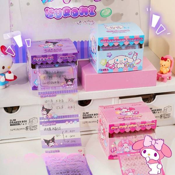 [ Set 12 Hộp ] Giấy Note Cuộn Sanrio [ 126 Tem ] - 20682