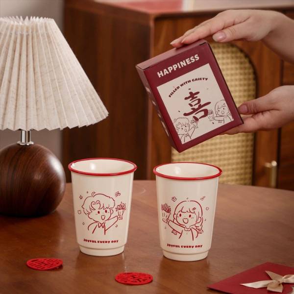 [ Set 2 Cái ] Cốc Sứ [ Hộp Màu ] - 21275