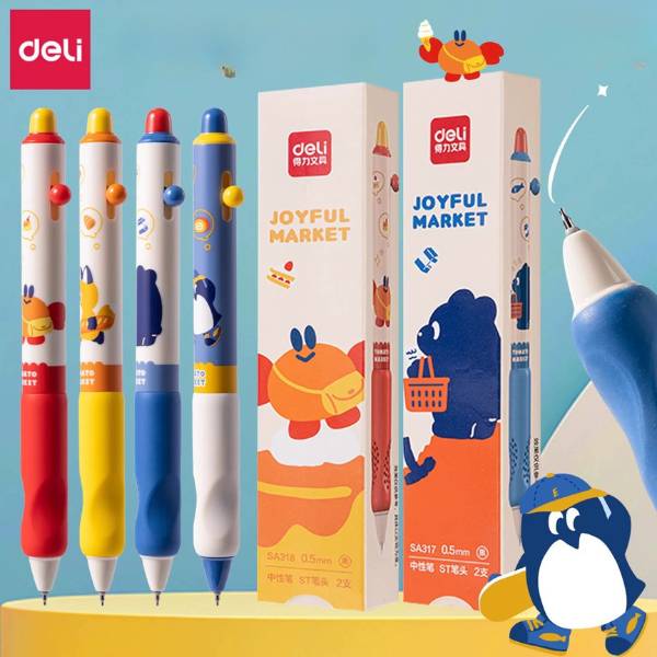 [ Set 5 Hộp ] Bút Bi Deli [ 0.5mm / Đen / Hộp 2 Cây ] - 21321