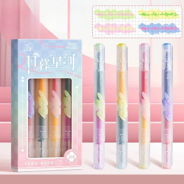 [ Set 5 Hộp ] Bút Dạ 2 Đầu [ Hộp 4 Cây ] - 21428