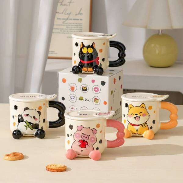 [ Set 2 Cái ] Cốc Sứ + Nắp [ Hộp Quà ] - 21838