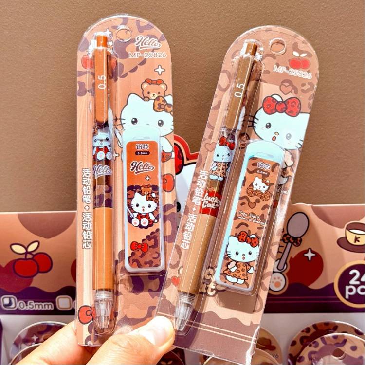 [ Hộp 24 Cây ] Bút Chì Bấm Hello Kitty [ Kèm Ngòi ] - 22467