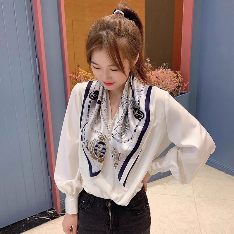 [ Set 10 Cái ] Khăn Lụa Vuông Hàn Quốc [ 70*70cm - Không Hôp ] - 18110