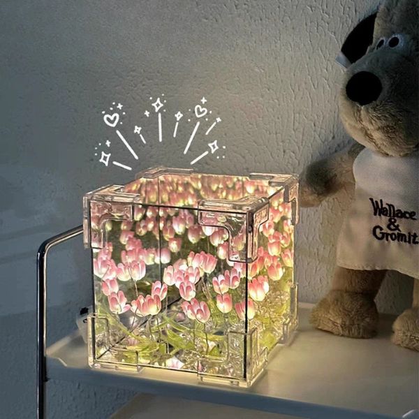 [ Set 4 Bộ ] Hộp Đèn Hoa Tulip DIY 20 Bông [ Sạc USB ] - 18196