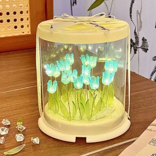 [ Set 4 Bộ ] Hộp Đèn Hoa Tulip DIY [ Sạc USB ] - 18195