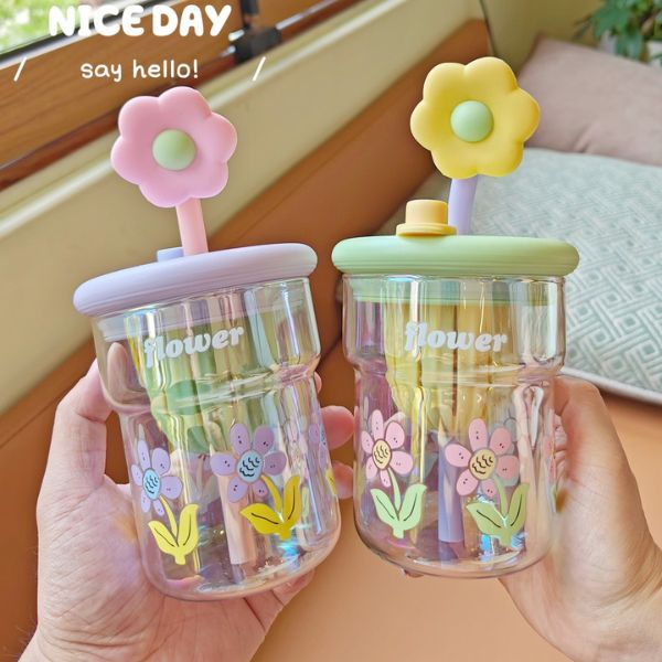 [ Set 2 Cái ] Bình Nước Thủy Tinh Borosilicate Cao Cấp Chịu Nhiệt Cao [ 500ml ] - 922972