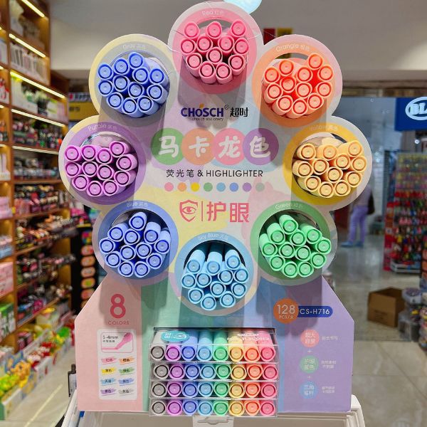 [ Set 128 Cây ] Bút Huỳnh Quang Graffiti Macaron [ 8 Màu - Kèm Kệ ] - 935170