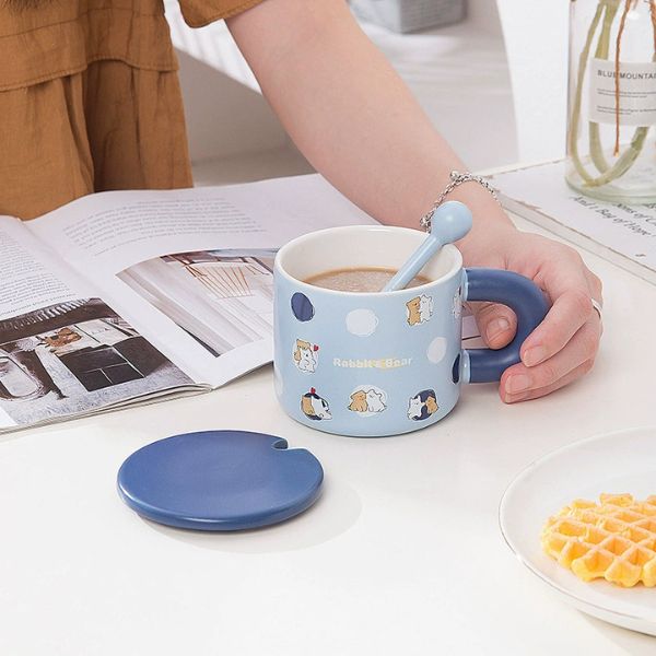 [ Set 2 Cái ] Ly Cốc Sứ [ Hộp Thường - Full Nắp Thìa] - 935402