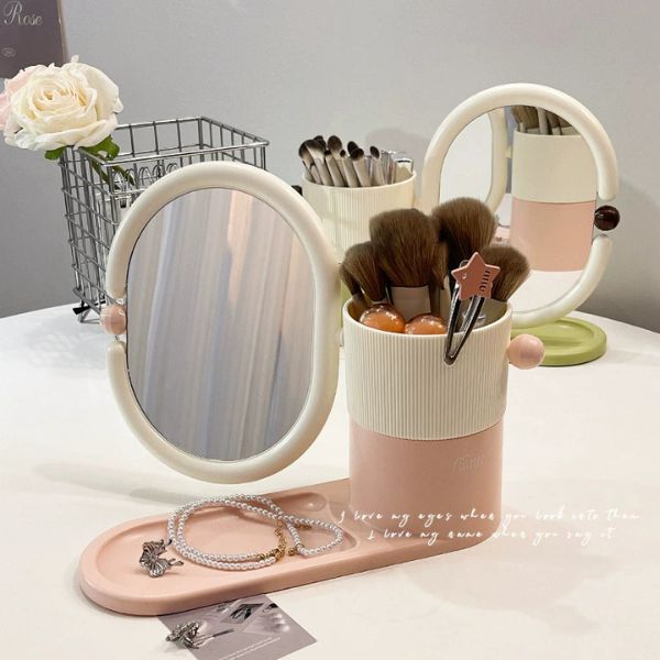 [ Set 2 Cái ] Kệ Cắm Đồ Trang Điểm / Gương - 95673