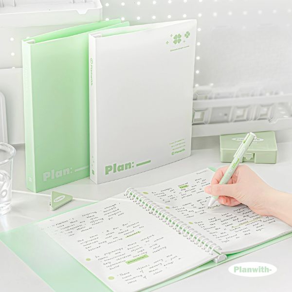 [ Set 4 Quyển ] Sổ Còng B5 Planwith Cỏ Bốn Lá [ 110 Trang ] - 95864