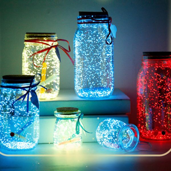 [ Set 10 Cái ] Bình Đựng Sao Dạ Quang [ Giao Nhiều Màu -  Chỉ Bình Và Nắp ] - 96143