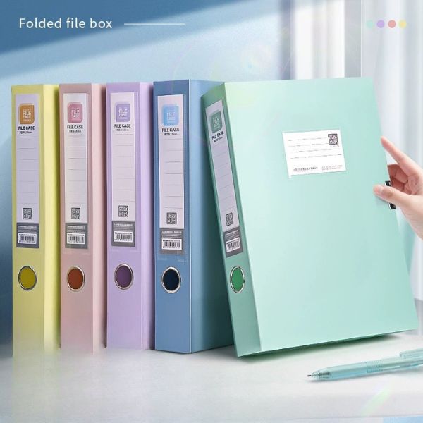 [ Set 10 Hộp ] Lưu Trữ Hồ Sơ Morandi PP Dày [ A4 - Size 2/3.5/5.5/7.5cm ] - 96770