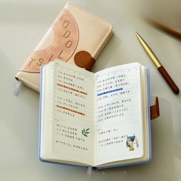 [ Set 4 Quyển ] Sổ Tay Kế Hoạch [ A6 - Bìa Da - Giấy 100G ] - 16323