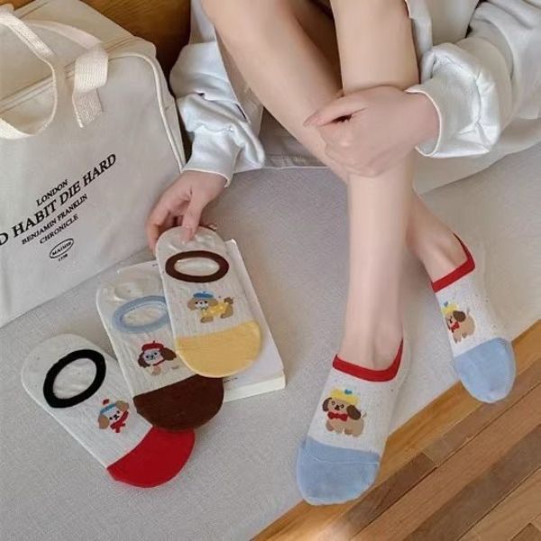 [ Set 12 Đôi ] Vớ Ngắn [ Chống Trượt - Polyester Mỏng ] - 16369