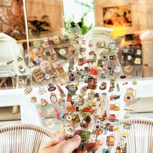 [ Set 12 Túi ] Sticker Vintage [ 1 Túi 4 Tấm ] - 17579