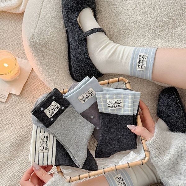 [ Set 5 Đôi ] Vớ Dài [ Cotton / Có Tag Treo ] - 18038