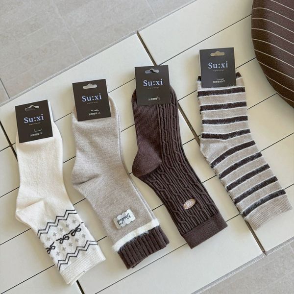 [ Set 5 Đôi ] Vớ Dài [ Cotton / Có Tag Treo ] - 18041