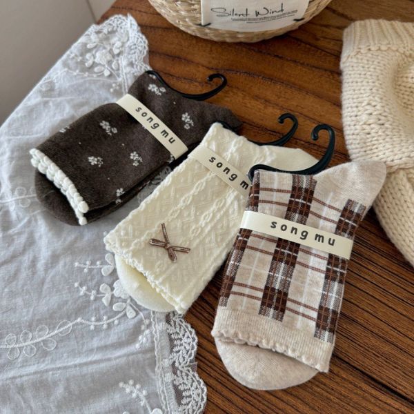 [ Set 5 Đôi ] Vớ Dài [ Cotton / Có Tag Treo ] - 18048