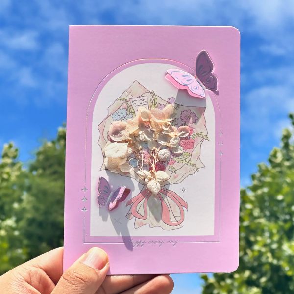 [ Set 12 Cái ] Thiệp Hoa Khô - 18113