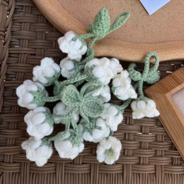 [ Set 6 Cái ] Móc Khoá Len Hoa Linh Lan [ 4 Bông ] - 18334