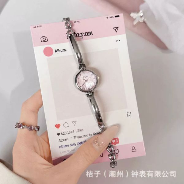 Đồng Hồ Nữ Thạch Anh Hồng GEDI [ Thép Không Rỉ / Chống Nước / Kính Dày 8mm / Đường Kính 23mm / Size Tay : 12.5-18cm ] - 18358