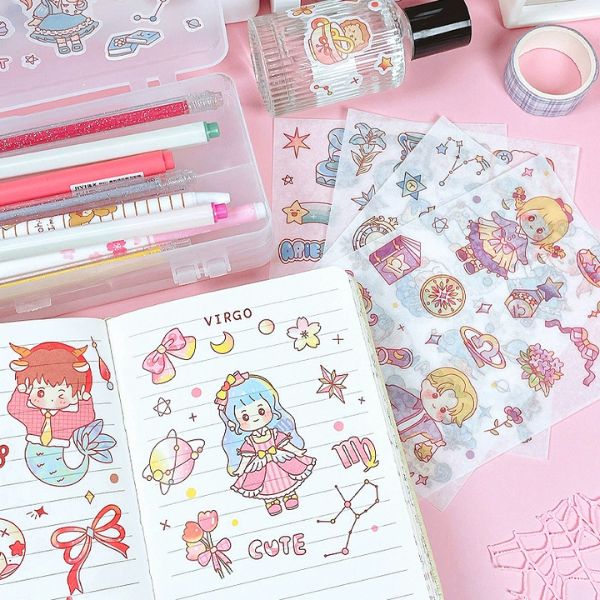 [ Set 12 Túi ] Sticker 12 Cung Hoàng Đạo [ Túi 4 Tấm ] - 18517