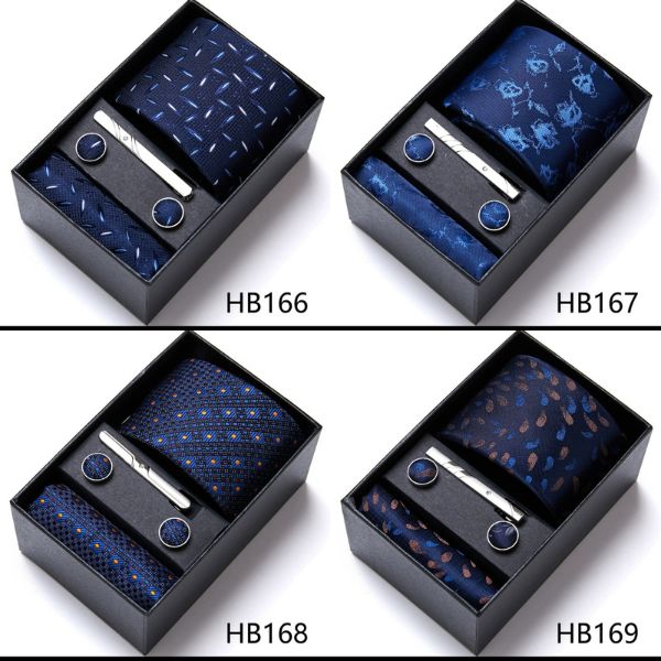 [ Set 2 Bộ Quà Tặng 5 Món ] Cà Vạt 146*75*35mm / Khăn 250*250mm - 18580