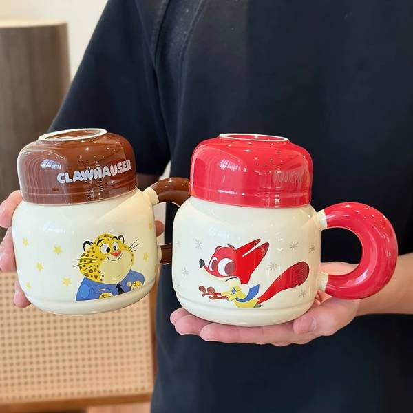 [ Set 2 Cái ] Cốc Sứ 520ml Zootopia [ Hộp Màu ] - 19883