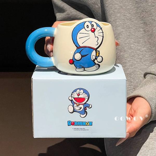 [ Set 2 Cái ] Cốc Sứ 380ml Doraemon [ Hộp Màu ] - 19882