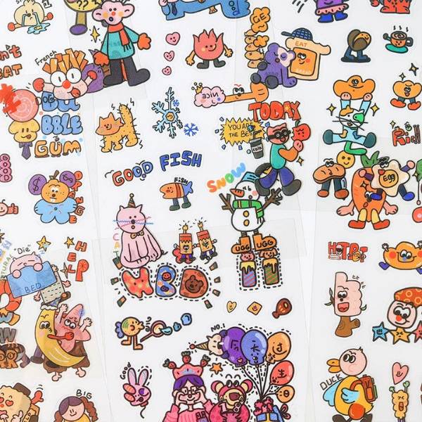 [ Set 12 Túi ] Sticker [ Túi 4 Tấm ] - 19996