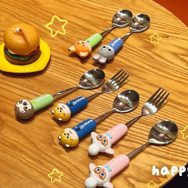 [ Set 5 Hộp ] Thìa Nĩa Zootopia [ Hộp 2 Cái / Inox 304 ] - 20033