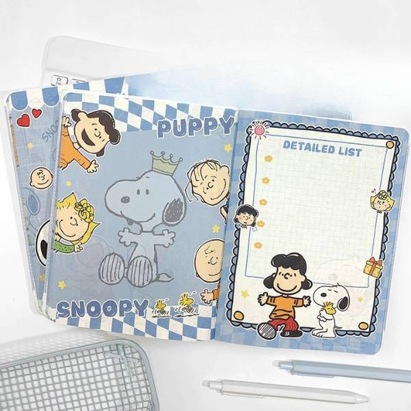 [ Set 2 Quyển ] Sổ Nhật Ký Bìa Da Snoopy [ A5 / Giấy Hoạ Tiết ] - 20068