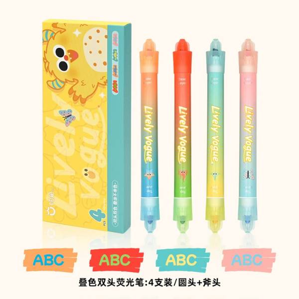 [ Set 5 Hộp ] Bút Dạ Quang 2 Đầu [ Hộp 4 Cây ] - 20066