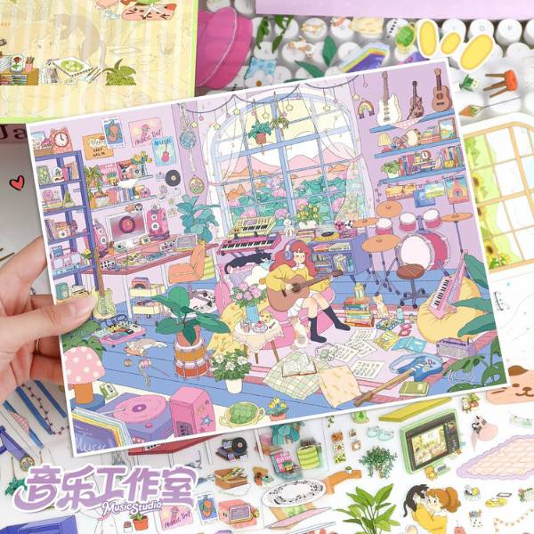 [ Set 5 Bộ ] Sticker Trang Trí 3D [ 28*21cm ] - 20363