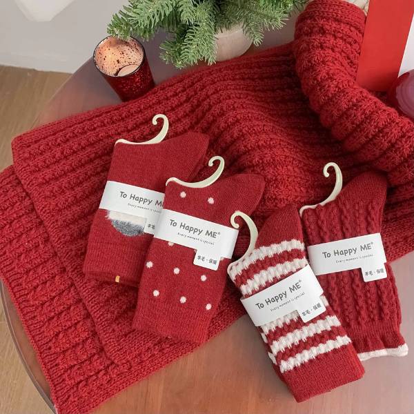 [ Set 12 Đôi ] Vớ Len Dài [ Polyester ] - 20408