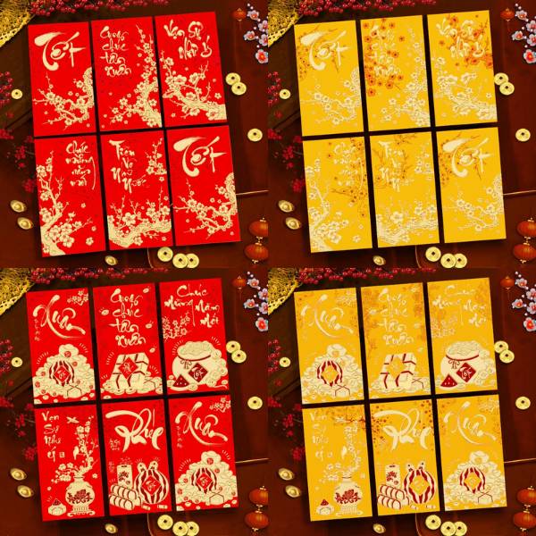 [ Set 100 Xấp ] Lì Xì [ Xấp 6 Cái / Size To ] - 20613