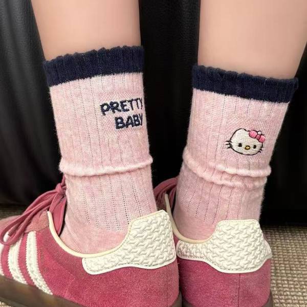 [ Set 12 Đôi ] Tất Vớ Hello Kitty [ Cotton ] - 21134