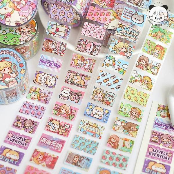 [ Set 12 Cuộn ] Washi Tape Sticker [ 150 Nhãn ] - 21584