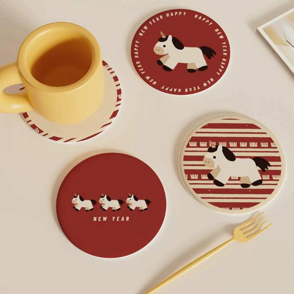 [ Set 10 Cái ] Lót Cốc [ Làm Từ Đất Tảo Thấm Hút Cao Cấp / Có Thể Vệ Sinh / Dày 9mm ] - 22136