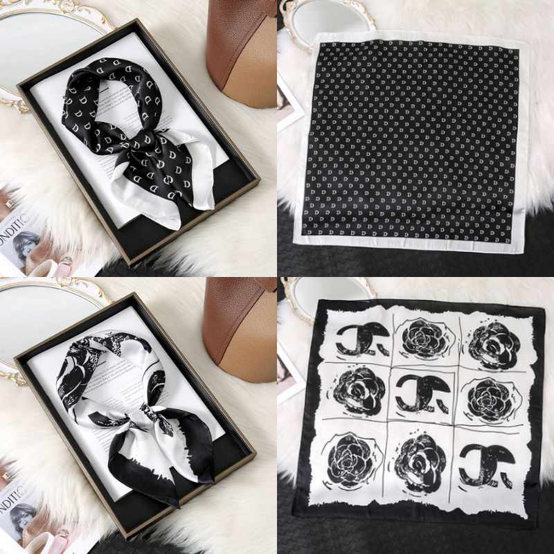 [ Set 10 Cái ] Khăn Lụa Vuông Hàn Quốc [ 70*70cm - Không Hôp ] - 18110