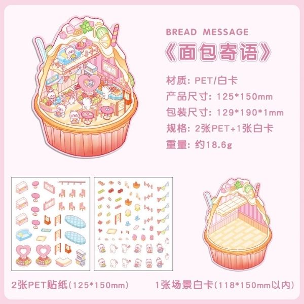 [ Set 50 Túi ] Sticker Trang Trí 3D / Hơn 50 Mẫu [ 13*19cm ] - 18516