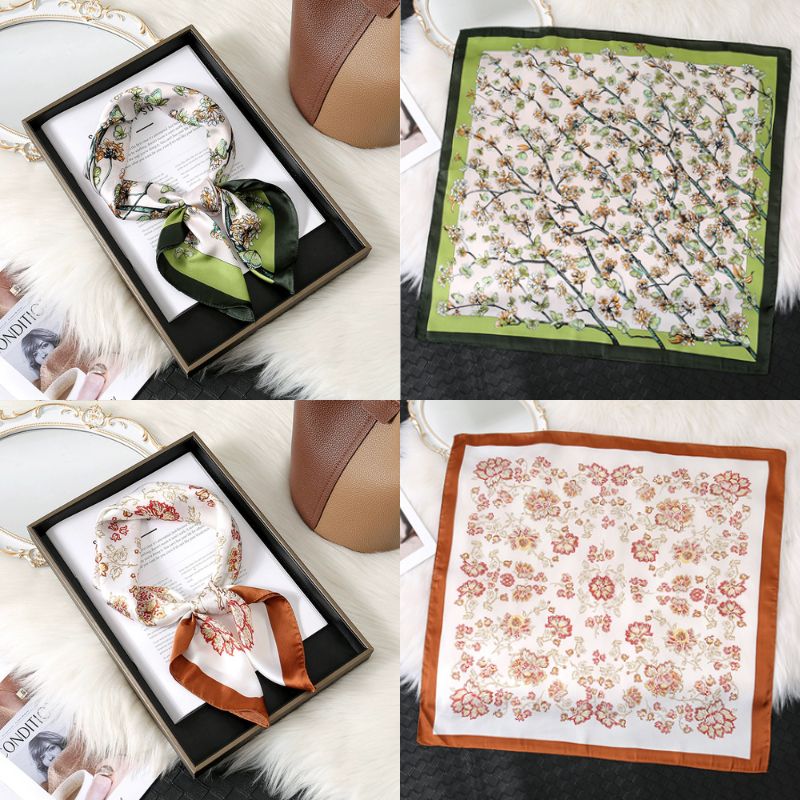 [ Set 10 Cái ] Khăn Lụa Vuông Hàn Quốc [ 70*70cm - Không Hôp ] - 18110