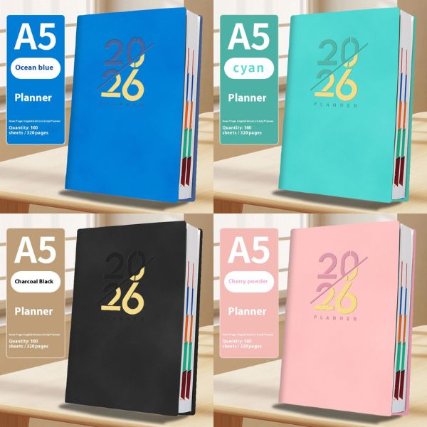 [ Set 5 Quyển ] Sổ Kế Hoạch [ A5/ Bìa Da ] - 18275