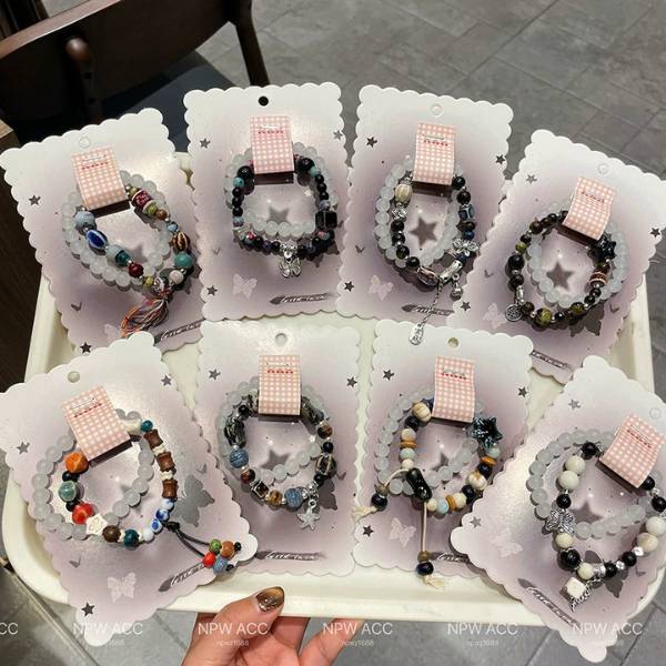 [ Set 10 Vỉ ] Vòng Tay [ Vỉ 2 Cái / Mẫu Sẽ Thay Đổi Charm Đôi Chút Tuỳ Đợt Hàng ] - 19801