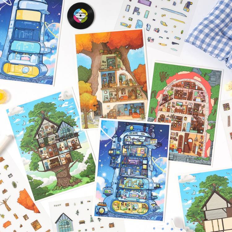 [ Set 20 Túi ] Sticker Trang Trí 3D - 22550