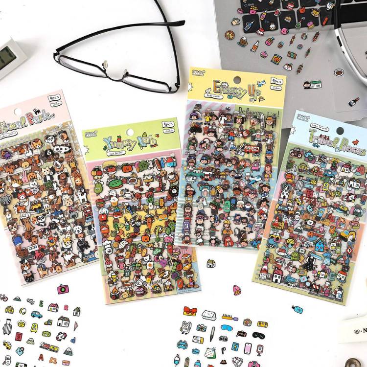 [ Set 12 Túi ] Sticker [ Túi 4 Tấm ] - 22548