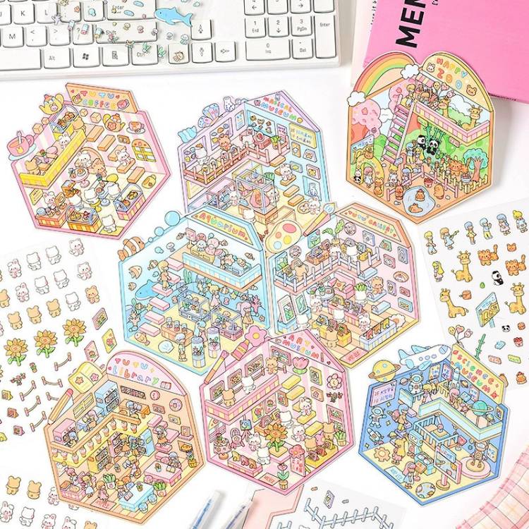 [ Set 20 Túi ] Sticker Trang Trí 3D - 22547