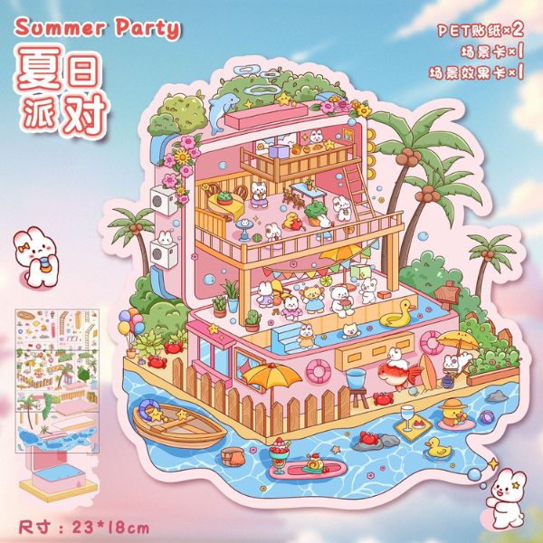[ Set 10 Bộ ] Sticker Trang Trí 3D [ 18 x 23cm ] - 922812